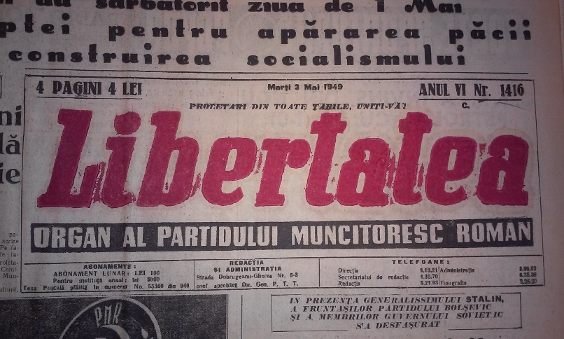 ziarul Libertatea 1949